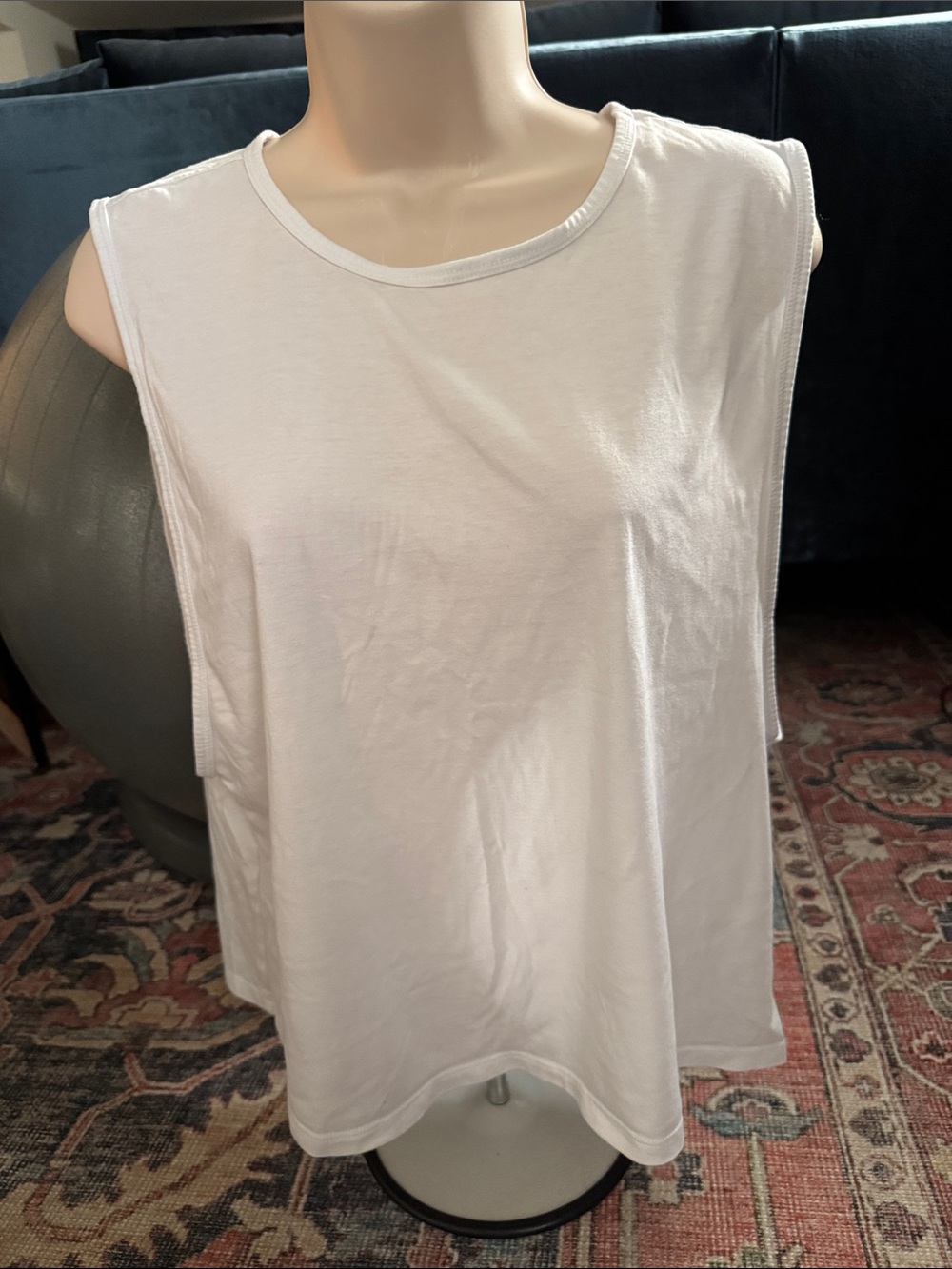 Fabletics L white open back workout shirt